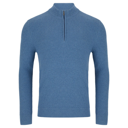 Remus Uomo 58698 23 Blue Half Zip Sweater