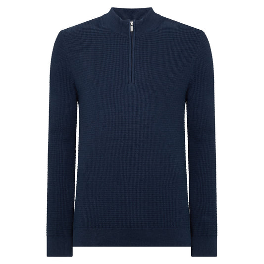 Remus Uomo 58698 28 Indigo Half Zip Sweater