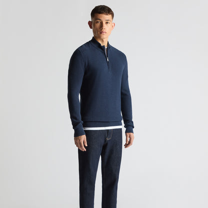 Remus Uomo 58698 28 Indigo Half Zip Sweater