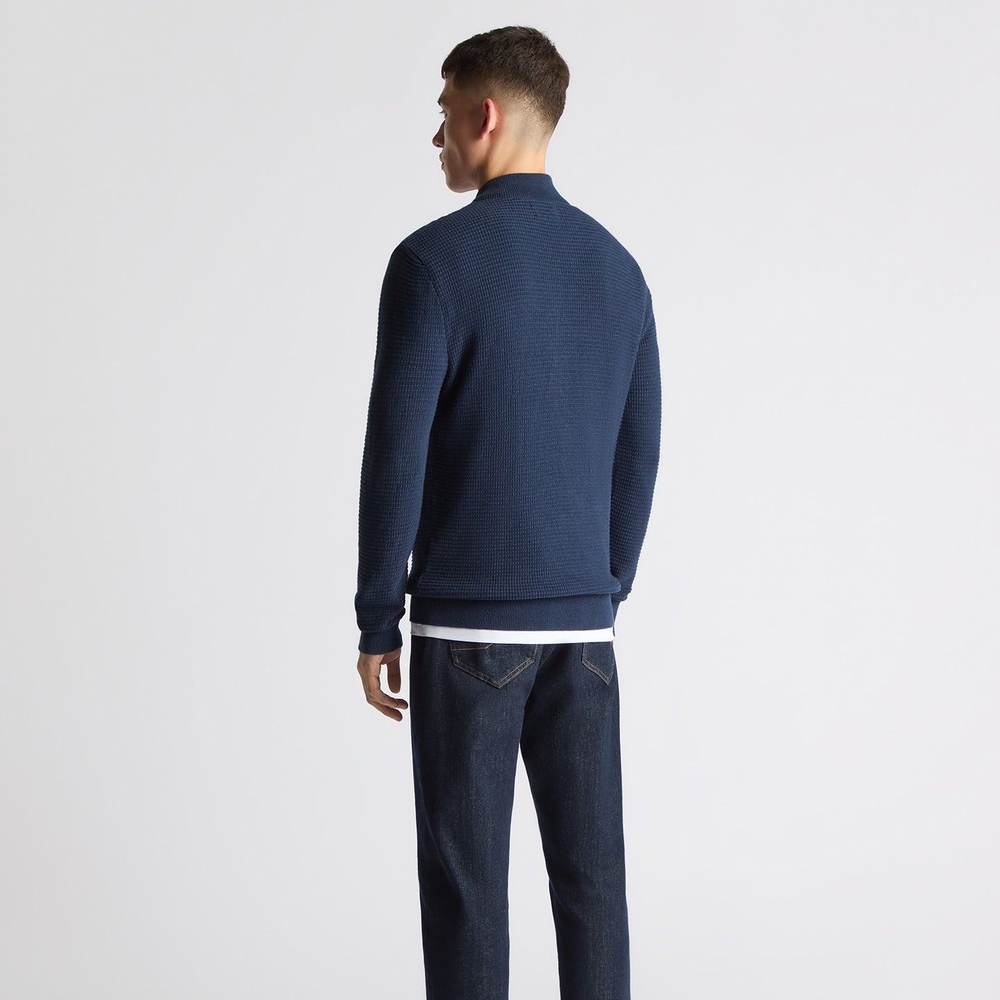 Remus Uomo 58698 28 Indigo Half Zip Sweater