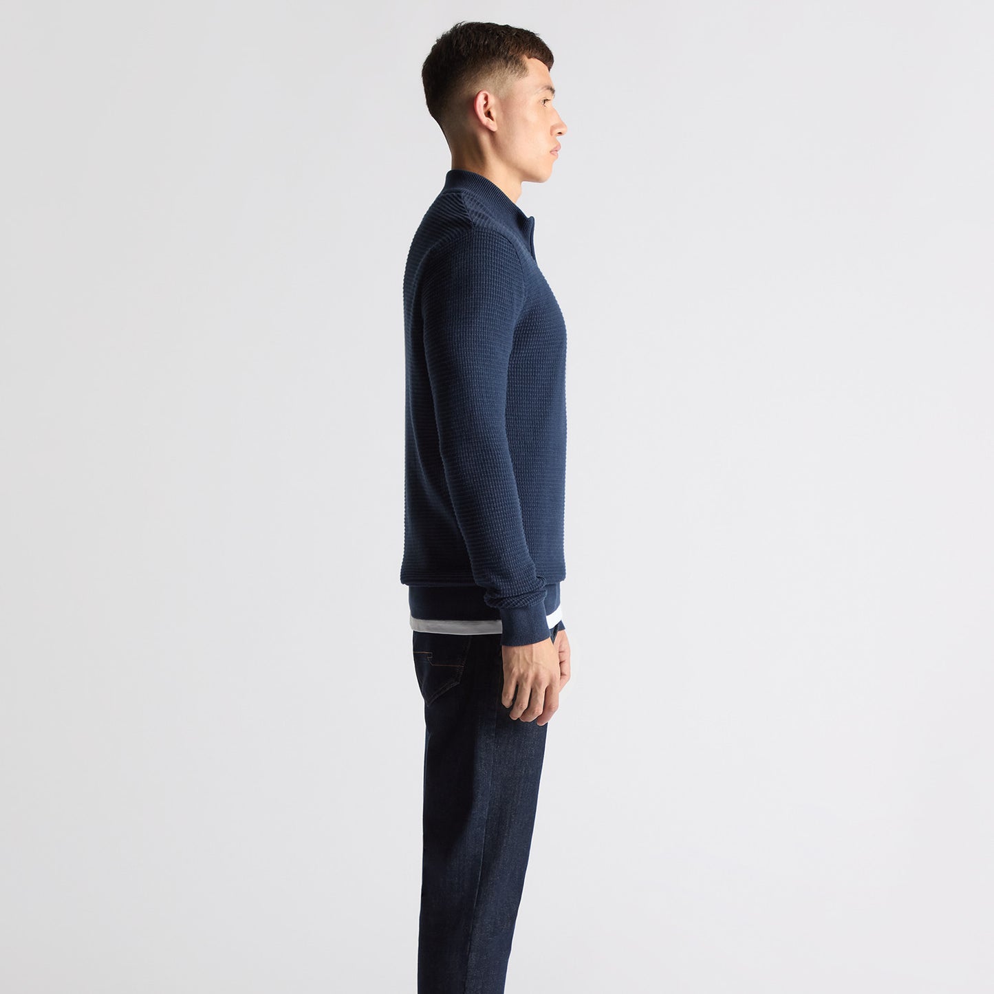 Remus Uomo 58698 28 Indigo Half Zip Sweater