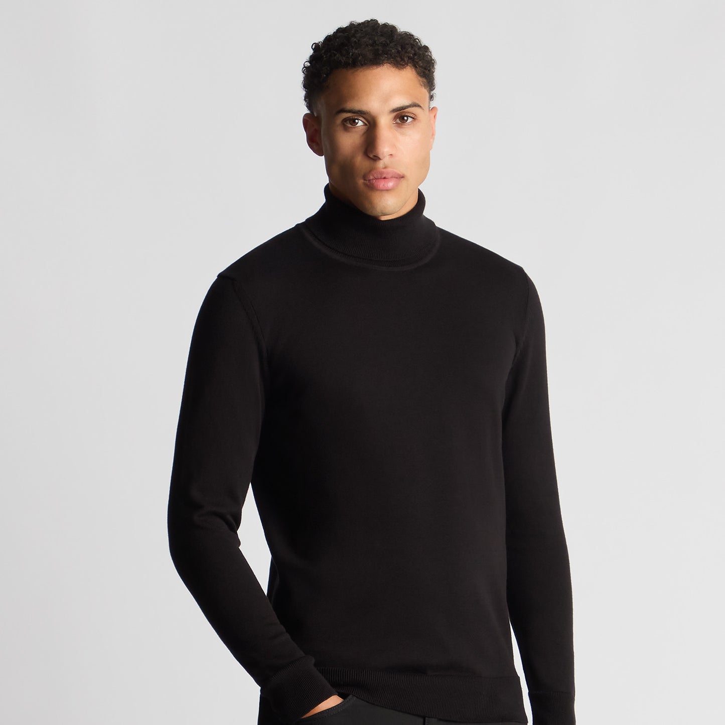 Remus Uomo 58699 00 Black Roll Neck Sweater