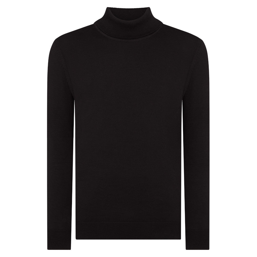 Remus Uomo 58699 00 Black Roll Neck Sweater