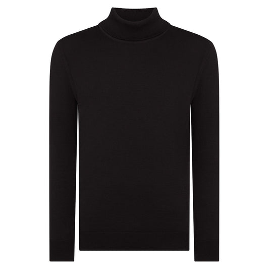 Remus Uomo 58699 00 Black Roll Neck Sweater