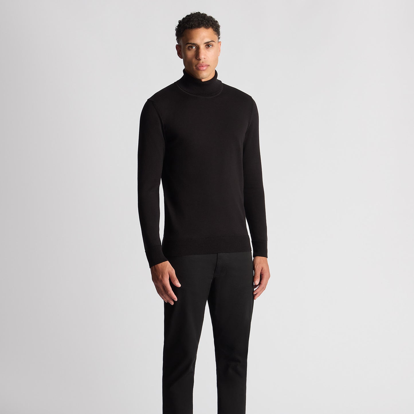 Remus Uomo 58699 00 Black Roll Neck Sweater