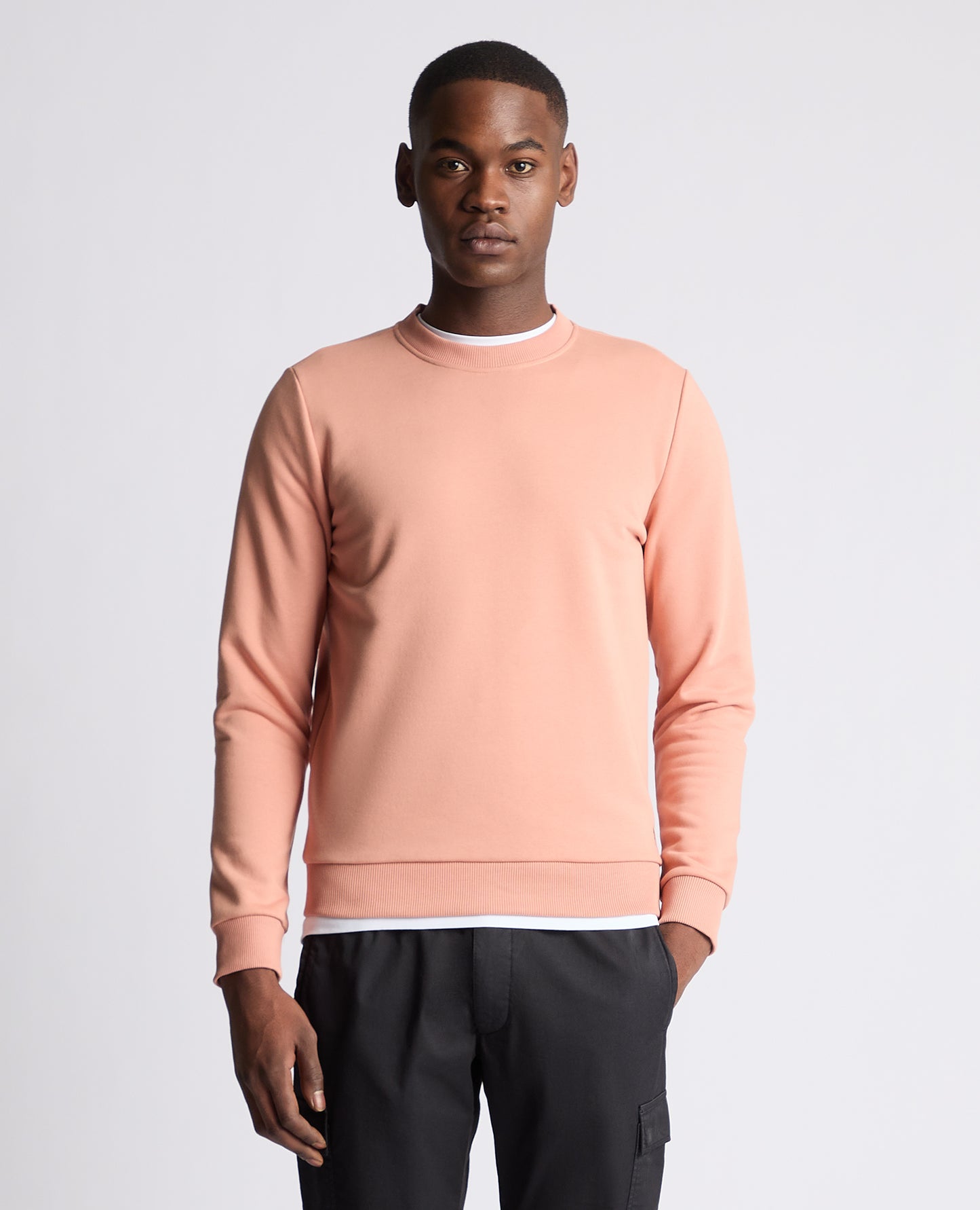 Remus Uomo 58760 62 Pink Salmon Crew Neck Sweatshirt