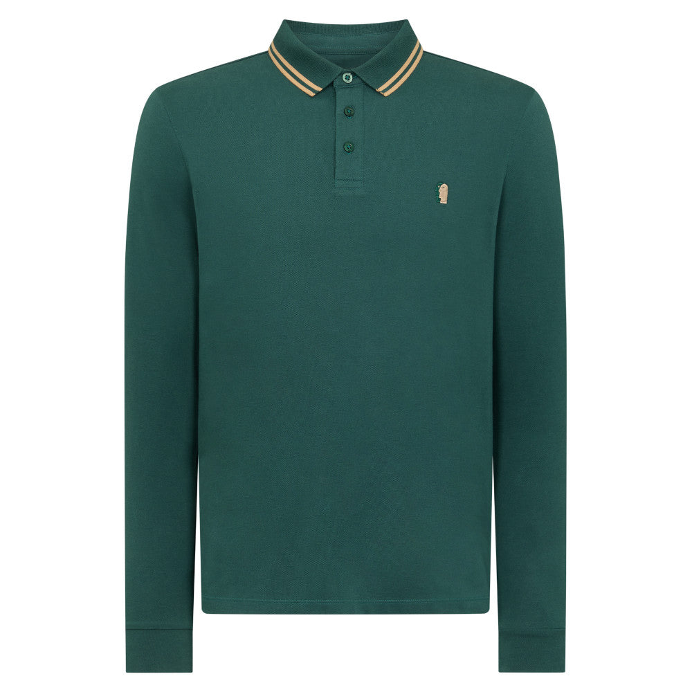 Remus Uomo 58775 37 Teal Long Sleeve Polo Shirt