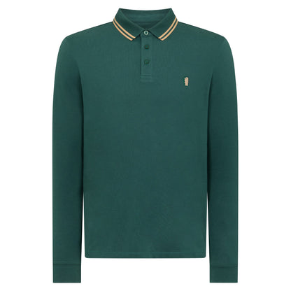 Remus Uomo 58775 37 Teal Long Sleeve Polo Shirt