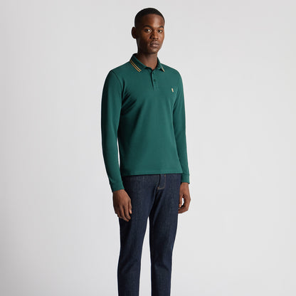 Remus Uomo 58775 37 Teal Long Sleeve Polo Shirt