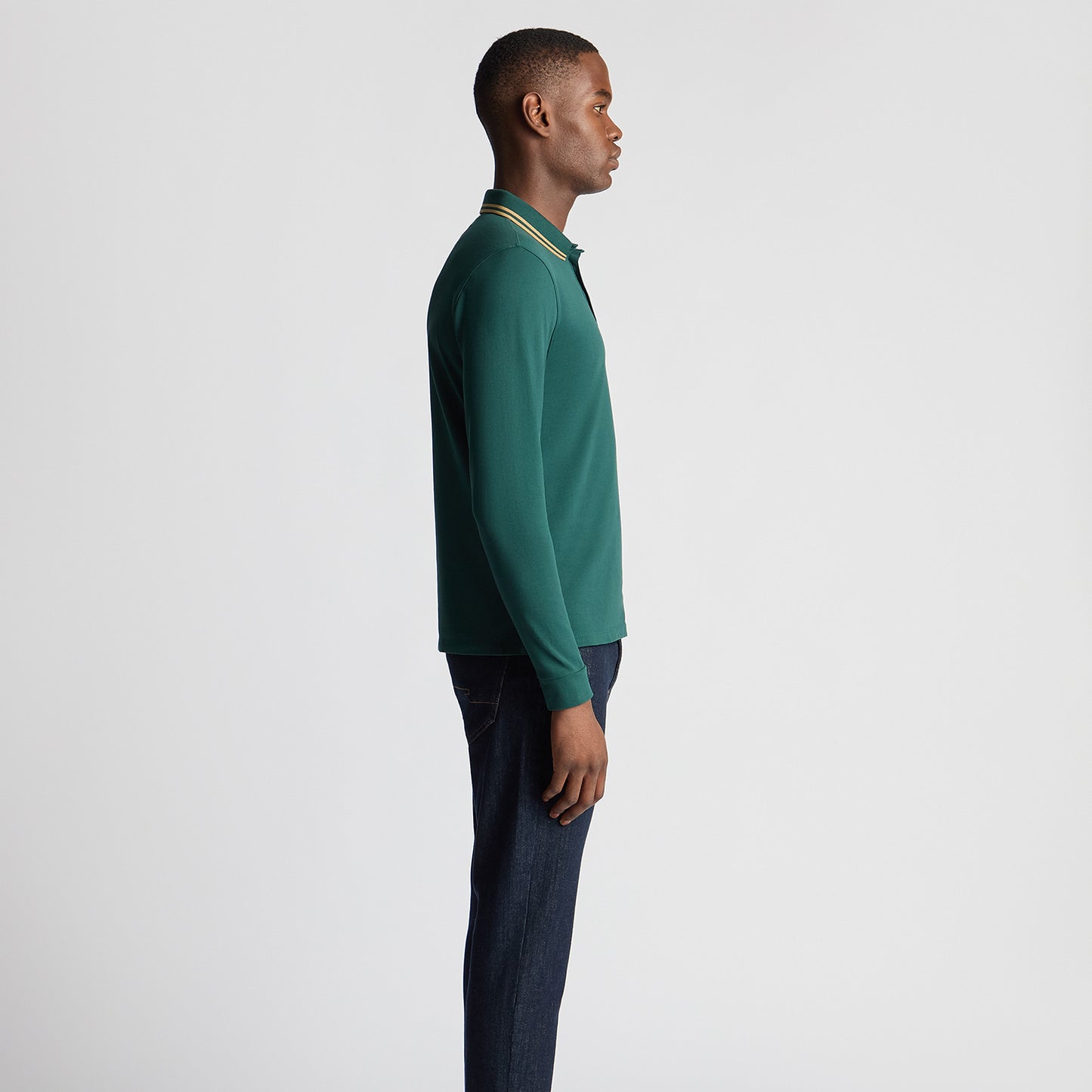 Remus Uomo 58775 37 Teal Long Sleeve Polo Shirt