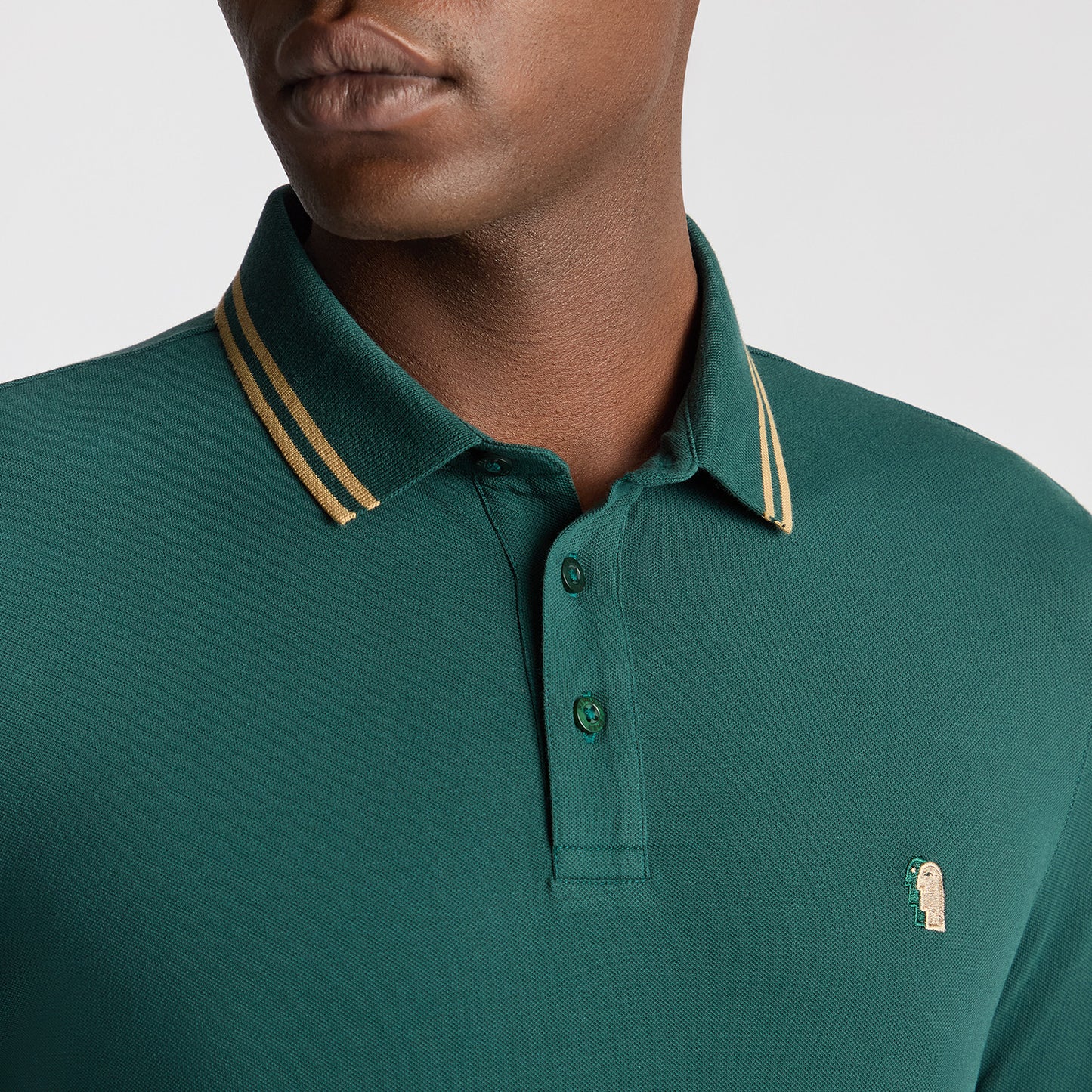 Remus Uomo 58775 37 Teal Long Sleeve Polo Shirt