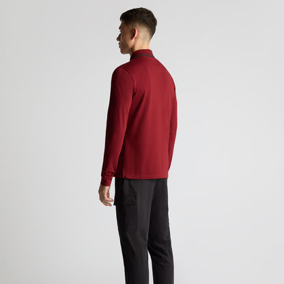 Remus Uomo 58775 67 Burgundy Long Sleeve Polo Shirt