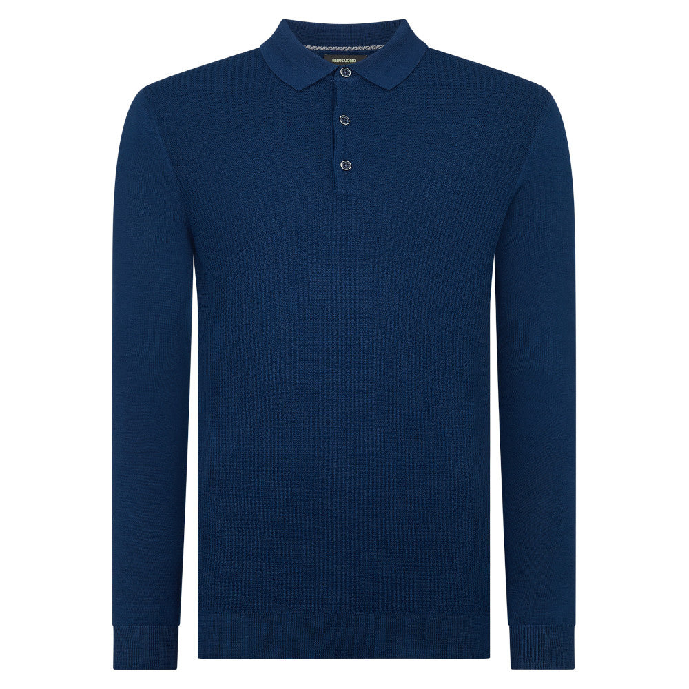 Remus Uomo 58780 28 Dark Blue Knitted Polo