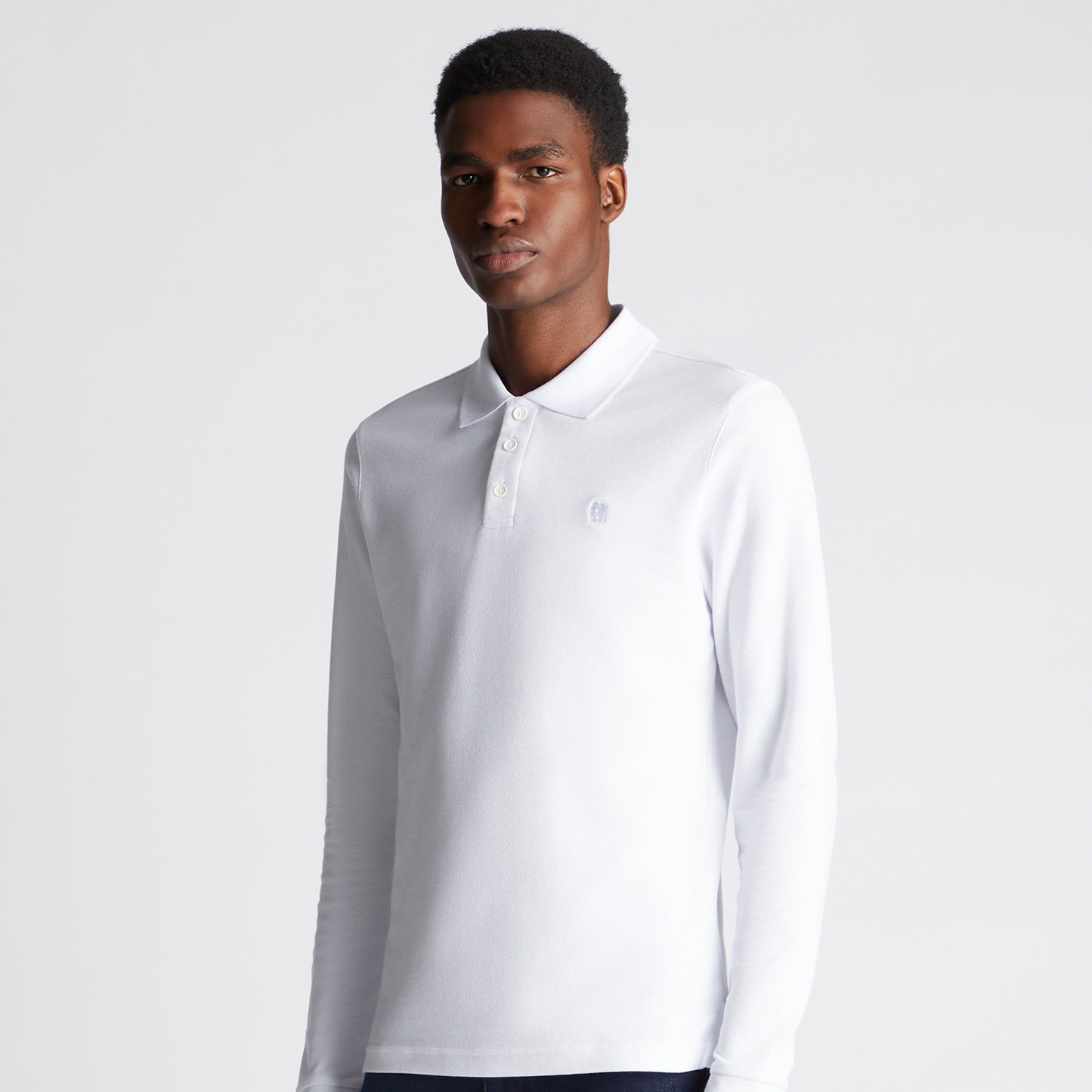 Remus Uomo 58797 01 White Long Sleeve Polo Shirt