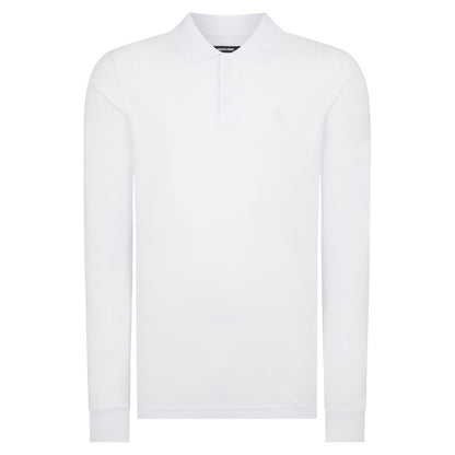 Remus Uomo 58797 01 White Long Sleeve Polo Shirt