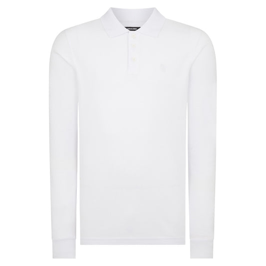 Remus Uomo 58797 01 White Long Sleeve Polo Shirt