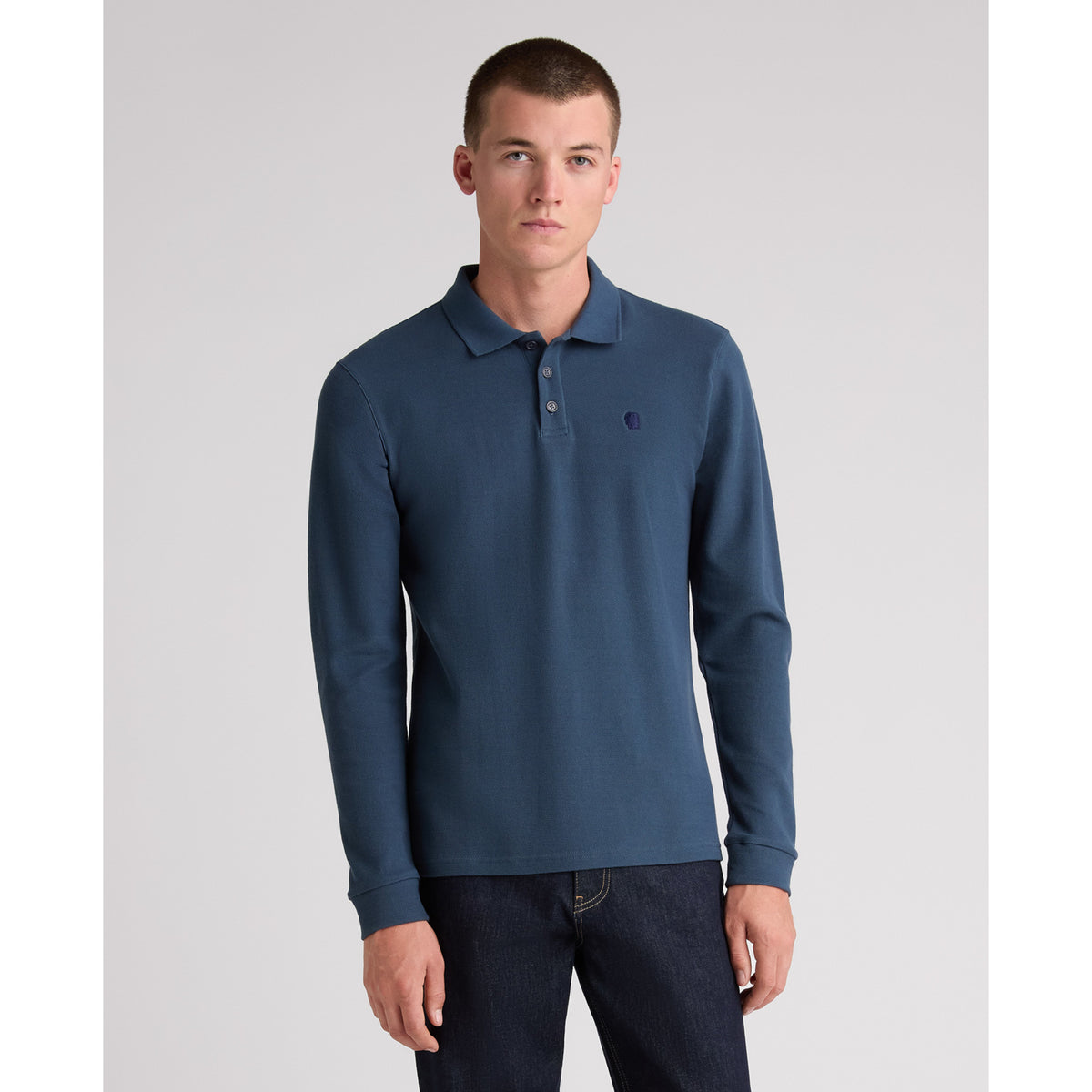 Remus Uomo 58797 26 Teal Long Sleeve Polo Shirt