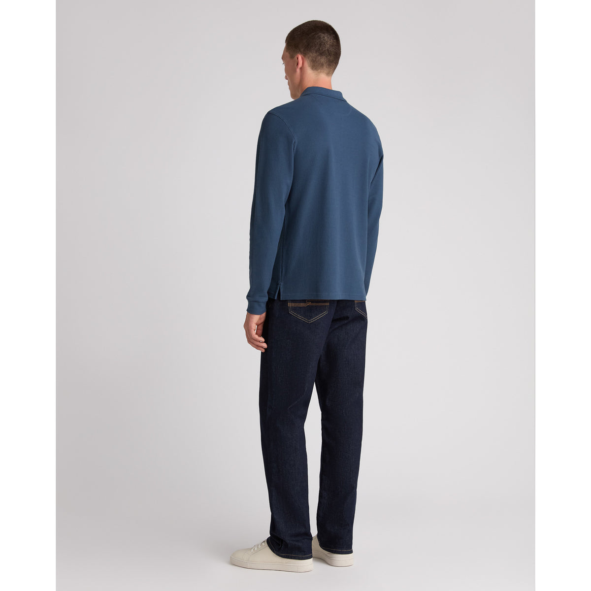 Remus Uomo 58797 26 Teal Long Sleeve Polo Shirt