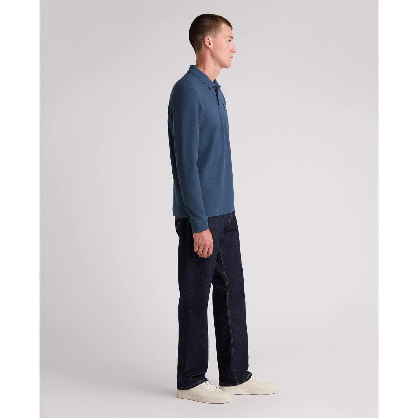 Remus Uomo 58797 26 Teal Long Sleeve Polo Shirt