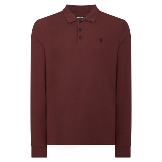 Remus Uomo 58797 59 Rust Long Sleeve Polo Shirt