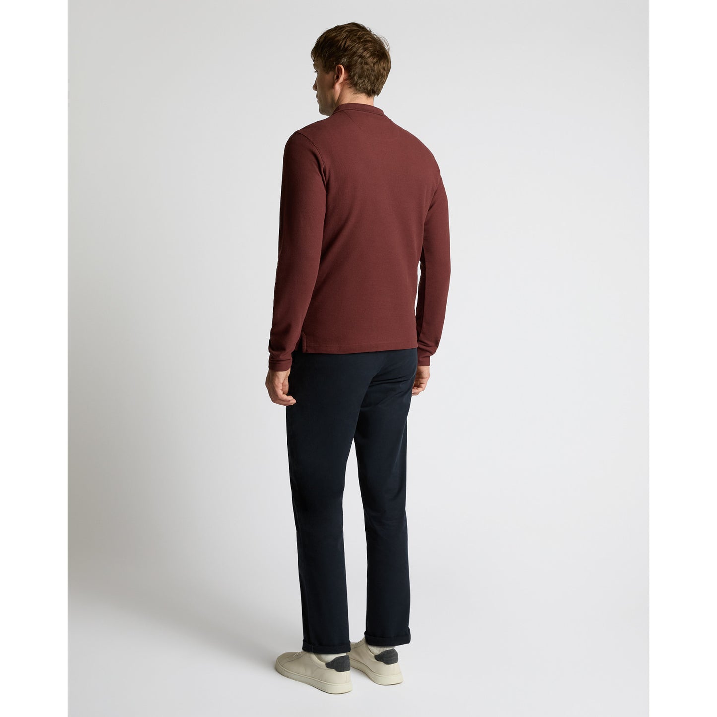 Remus Uomo 58797 59 Rust Long Sleeve Polo Shirt