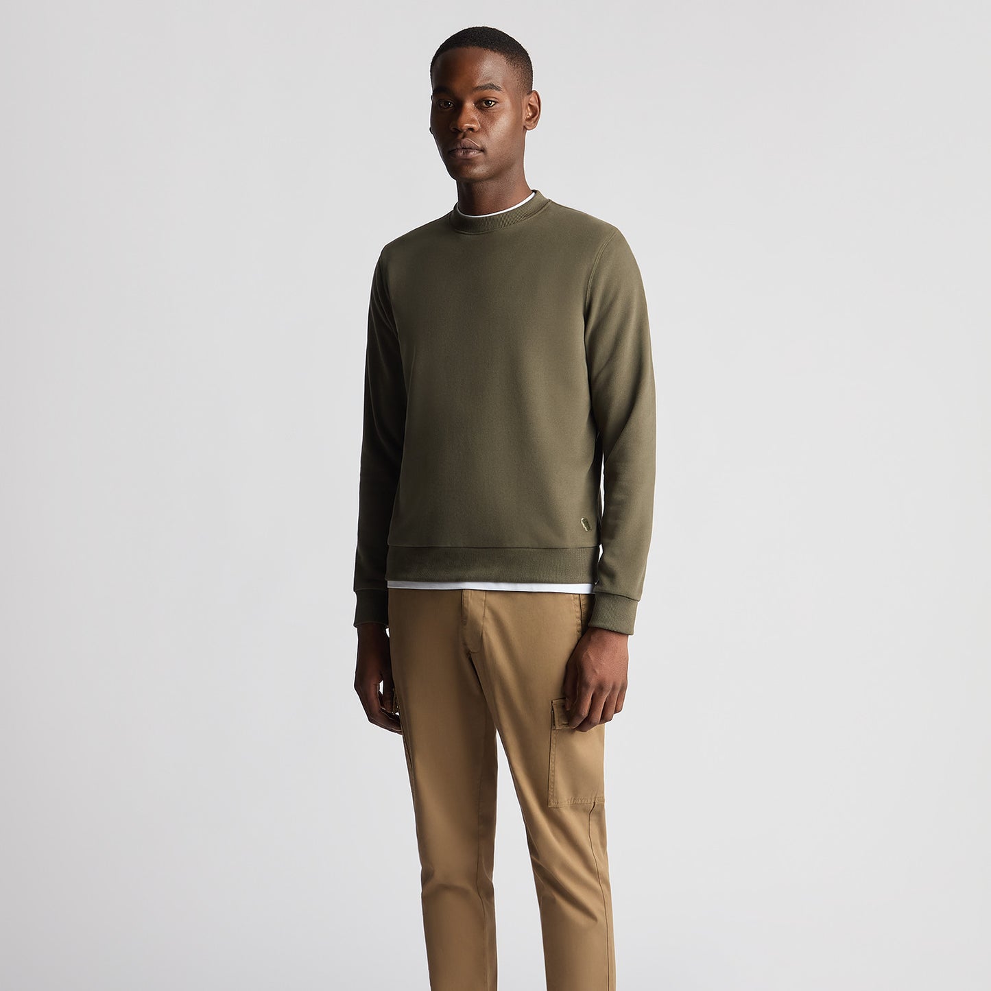 Remus Uomo 58811 35 Olive Crew Neck Sweatshirt