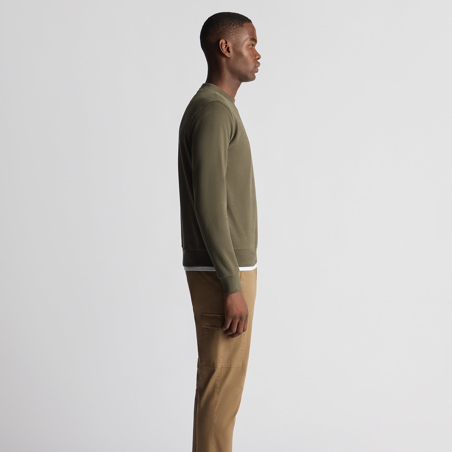 Remus Uomo 58811 35 Olive Crew Neck Sweatshirt