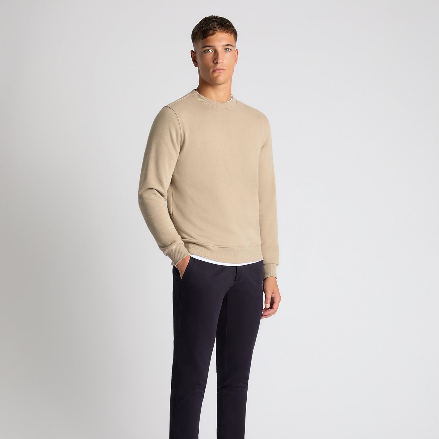 Remus Uomo 58811 92 Beige Crew Neck Sweatshirt