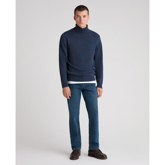 Remus Uomo 58853 28 Navy Roll Neck Sweater