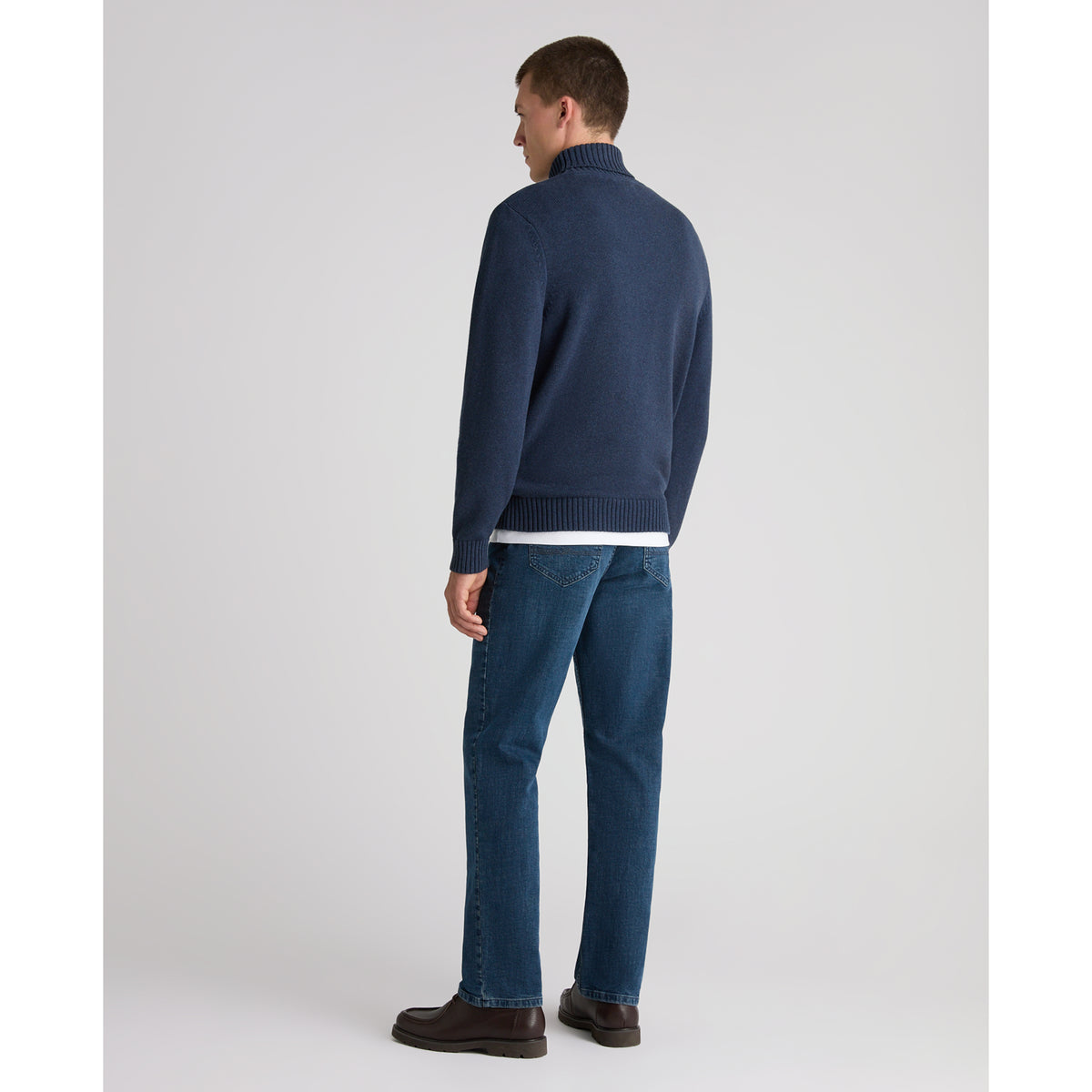 Remus Uomo 58853 28 Navy Roll Neck Sweater