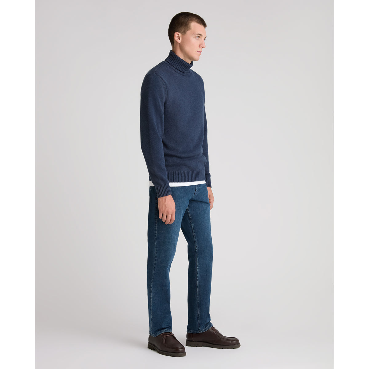 Remus Uomo 58853 28 Navy Roll Neck Sweater