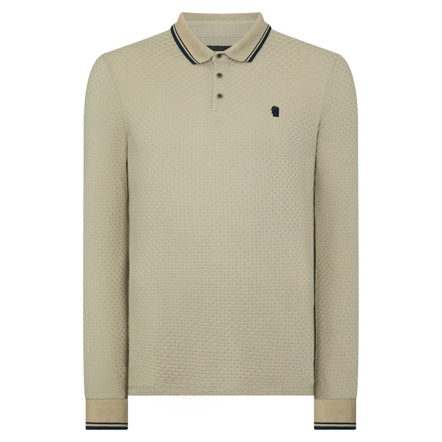Remus Uomo 58862 92 Beige Long Sleeve Polo Shirt