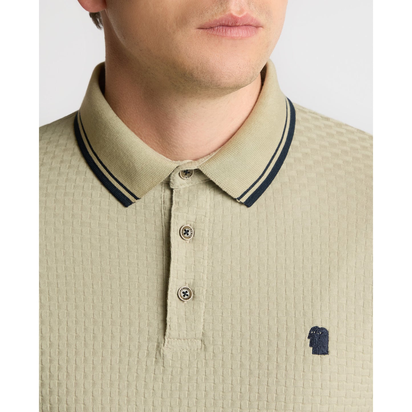 Remus Uomo 58862 92 Beige Long Sleeve Polo Shirt