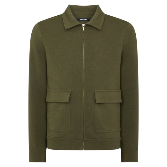 Remus Uomo 58866 35 Khaki Full Zip Sweater