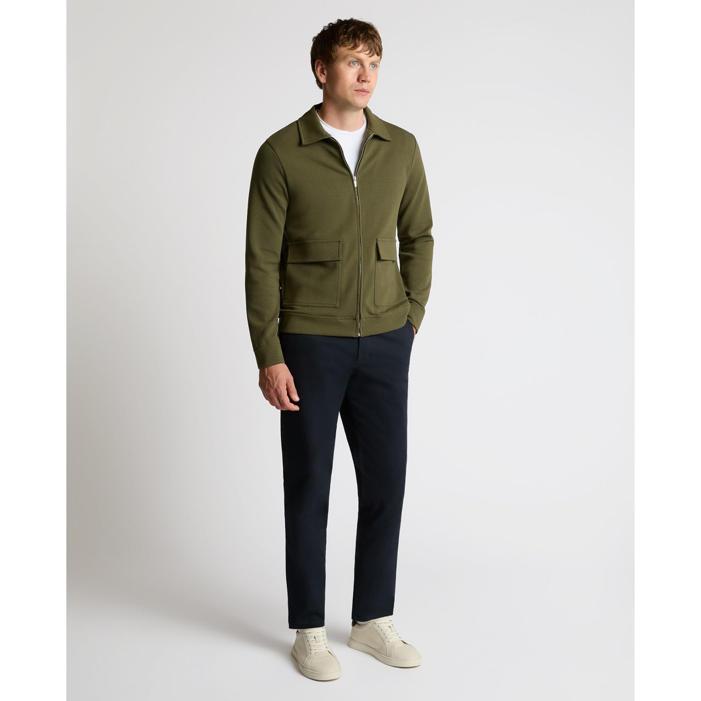 Remus Uomo 58866 35 Khaki Full Zip Sweater