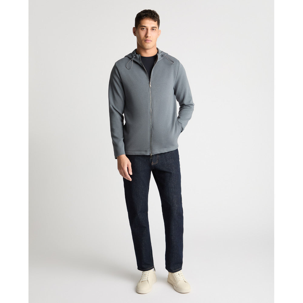 Remus Uomo 58875 08 Dark Grey Full Zip Hooded Sweatshirt