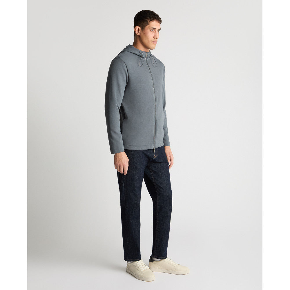 Remus Uomo 58875 08 Dark Grey Full Zip Hooded Sweatshirt