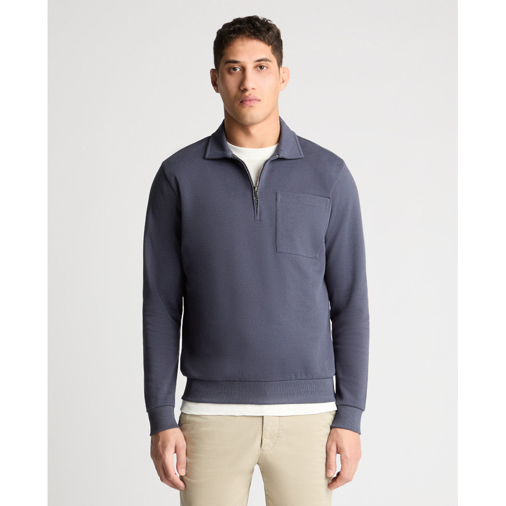 Remus Uomo 58877 28 Dark Blue Half Zip Sweatshirt