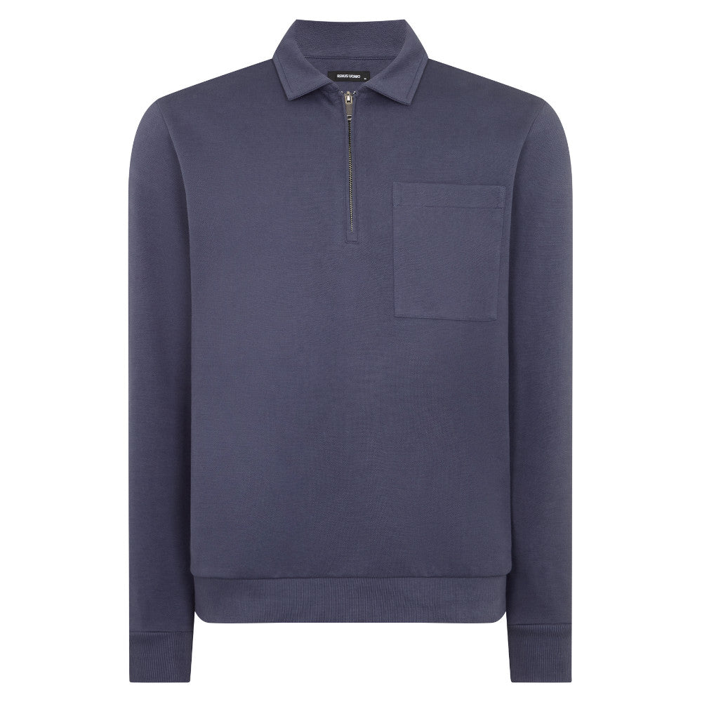 Remus Uomo 58877 28 Dark Blue Half Zip Sweatshirt