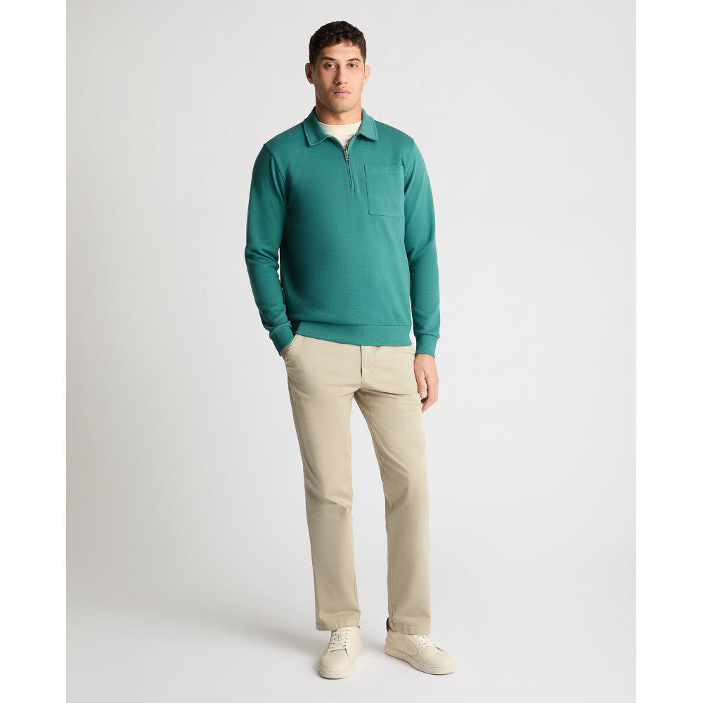 Remus Uomo 58877 37 Teal Half Zip Sweatshirt