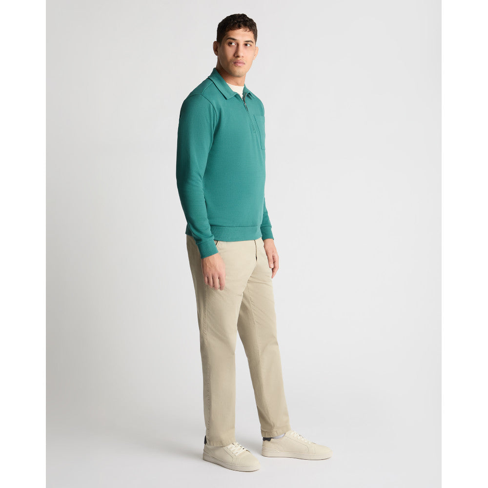 Remus Uomo 58877 37 Teal Half Zip Sweatshirt