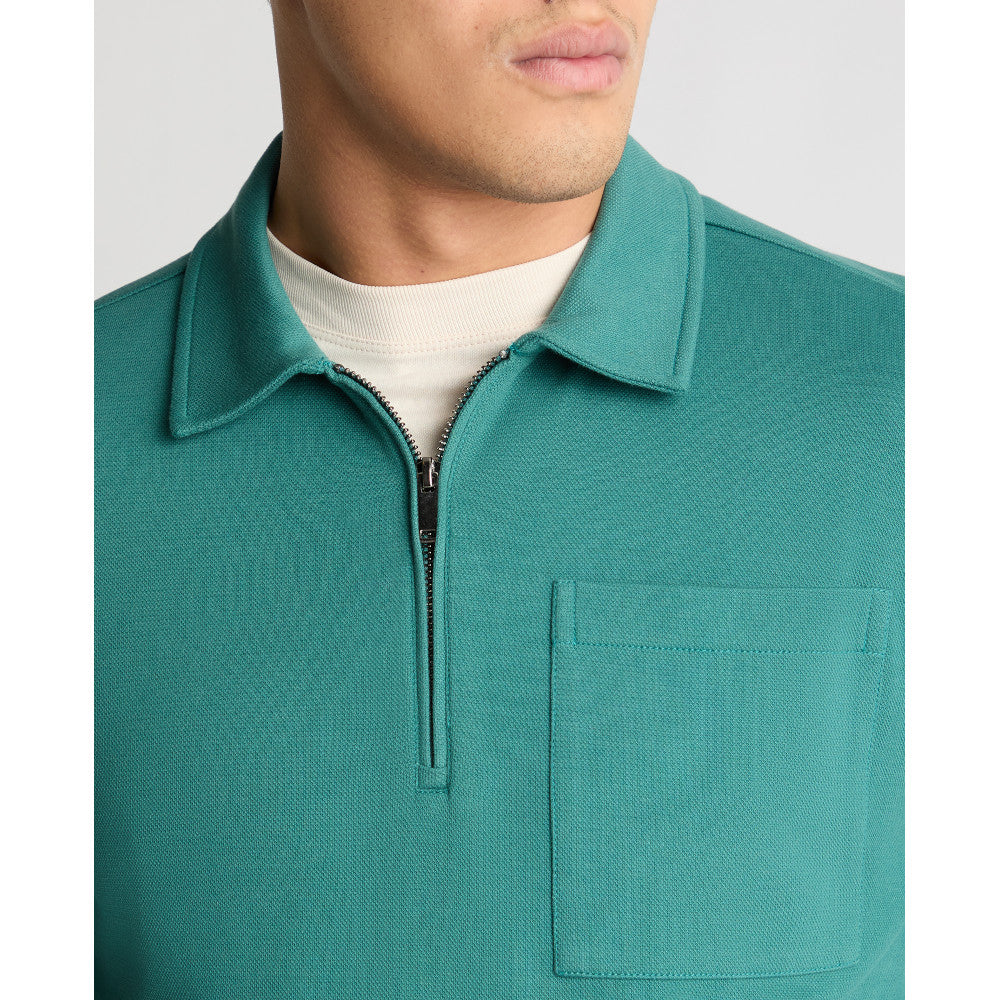 Remus Uomo 58877 37 Teal Half Zip Sweatshirt
