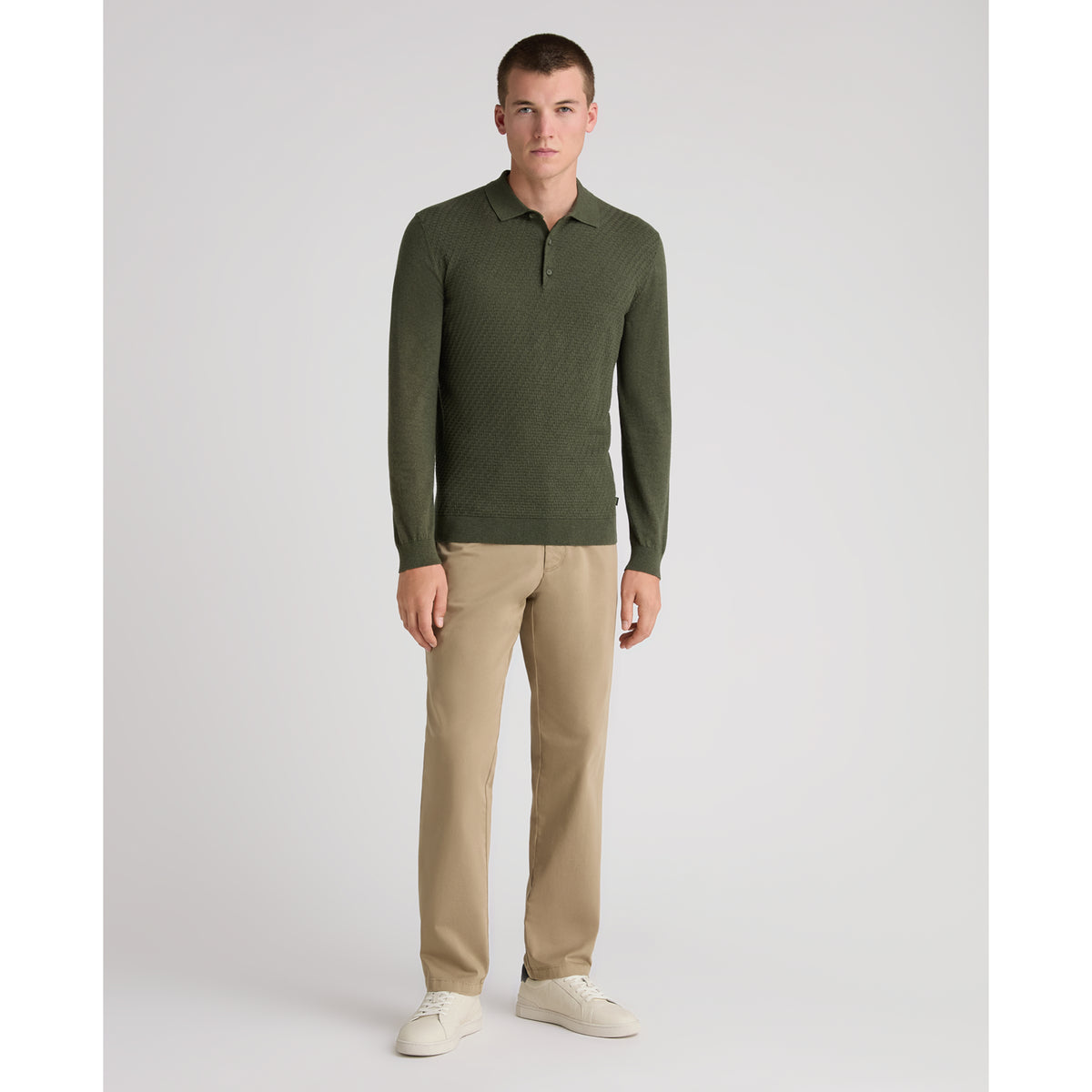 Remus Uomo 58881 36 Green Long Sleeve Knit Half Zip
