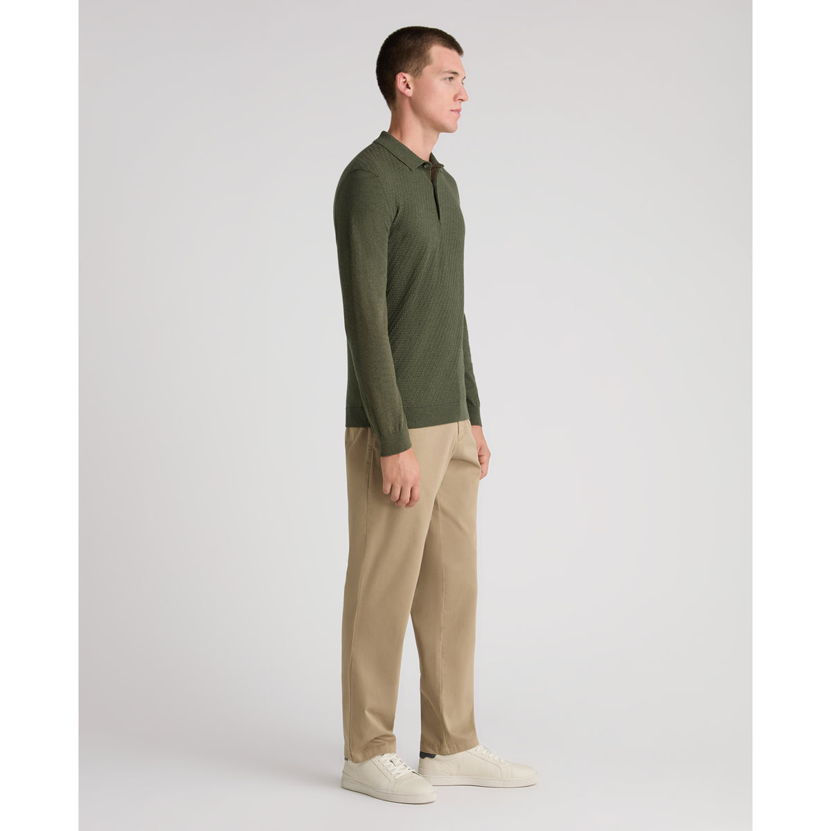 Remus Uomo 58881 36 Green Long Sleeve Knit Half Zip