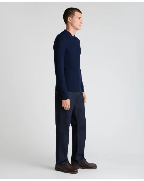 Remus Uomo 58883 29 Dark Blue Blue Long Sleeve Knit Half Zip