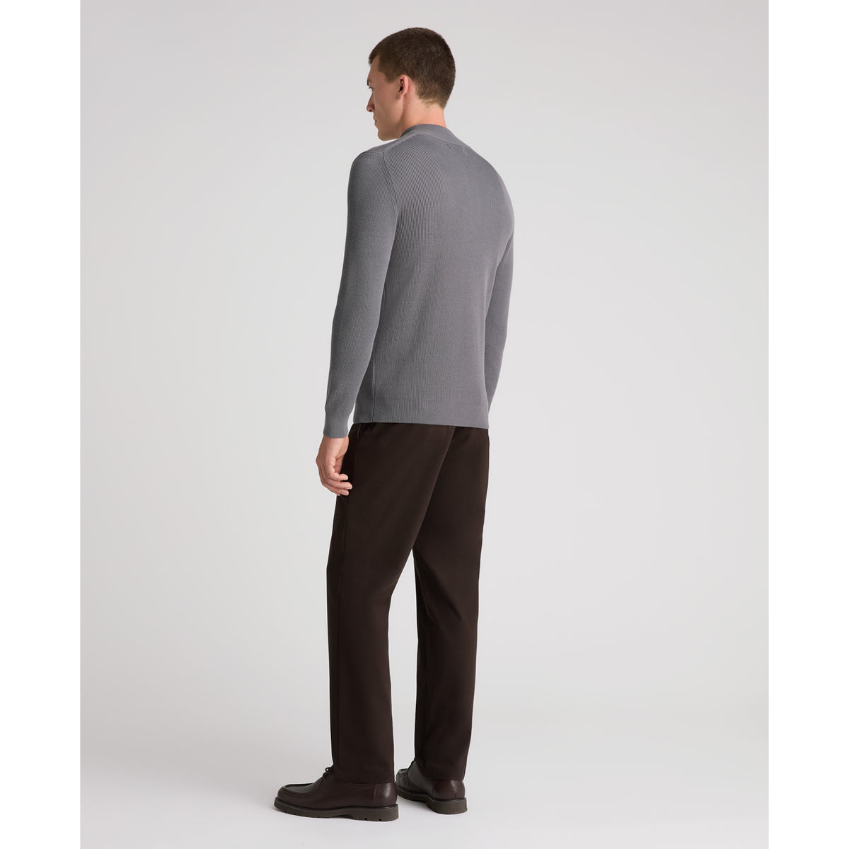 Remus Uomo 58890 06 Grey Long Sleeve Knit Half Zip