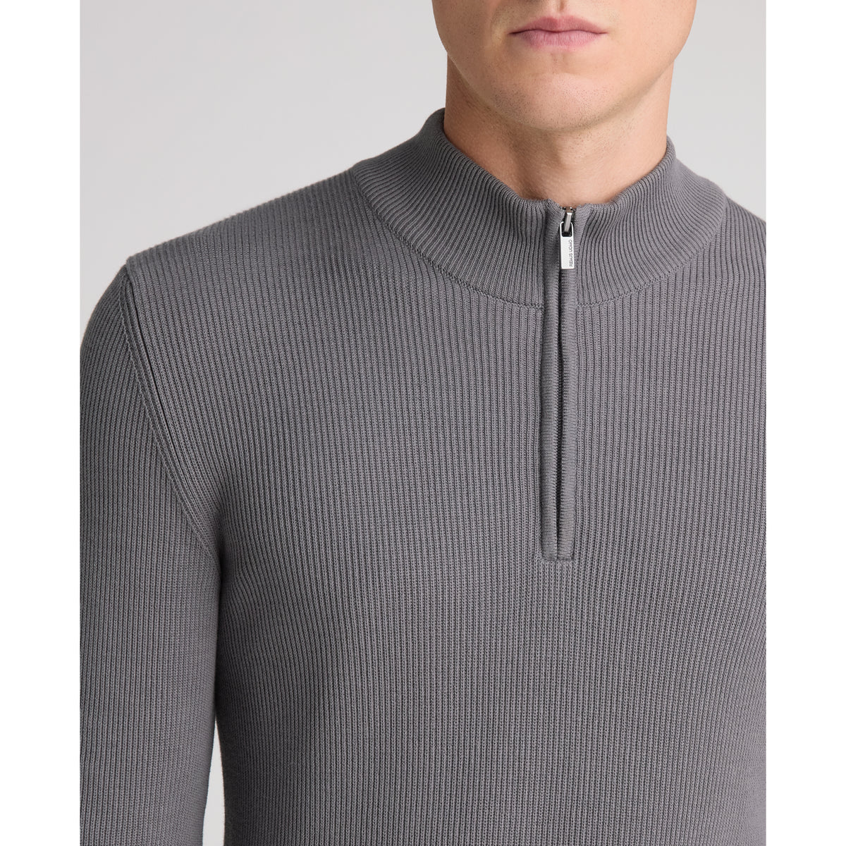 Remus Uomo 58890 06 Grey Long Sleeve Knit Half Zip