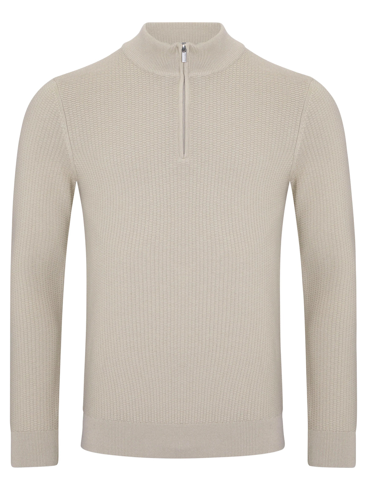 Remus Uomo 58892 92 Cream Long Sleeve Knit Half Zip