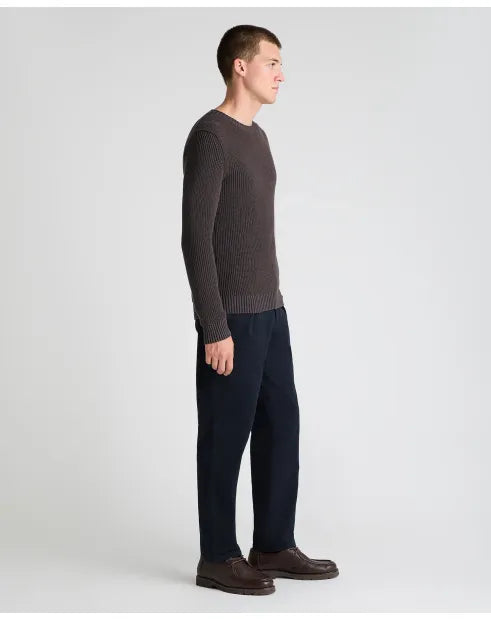 Remus Uomo 58896 48 Brown Crew Neck Sweater