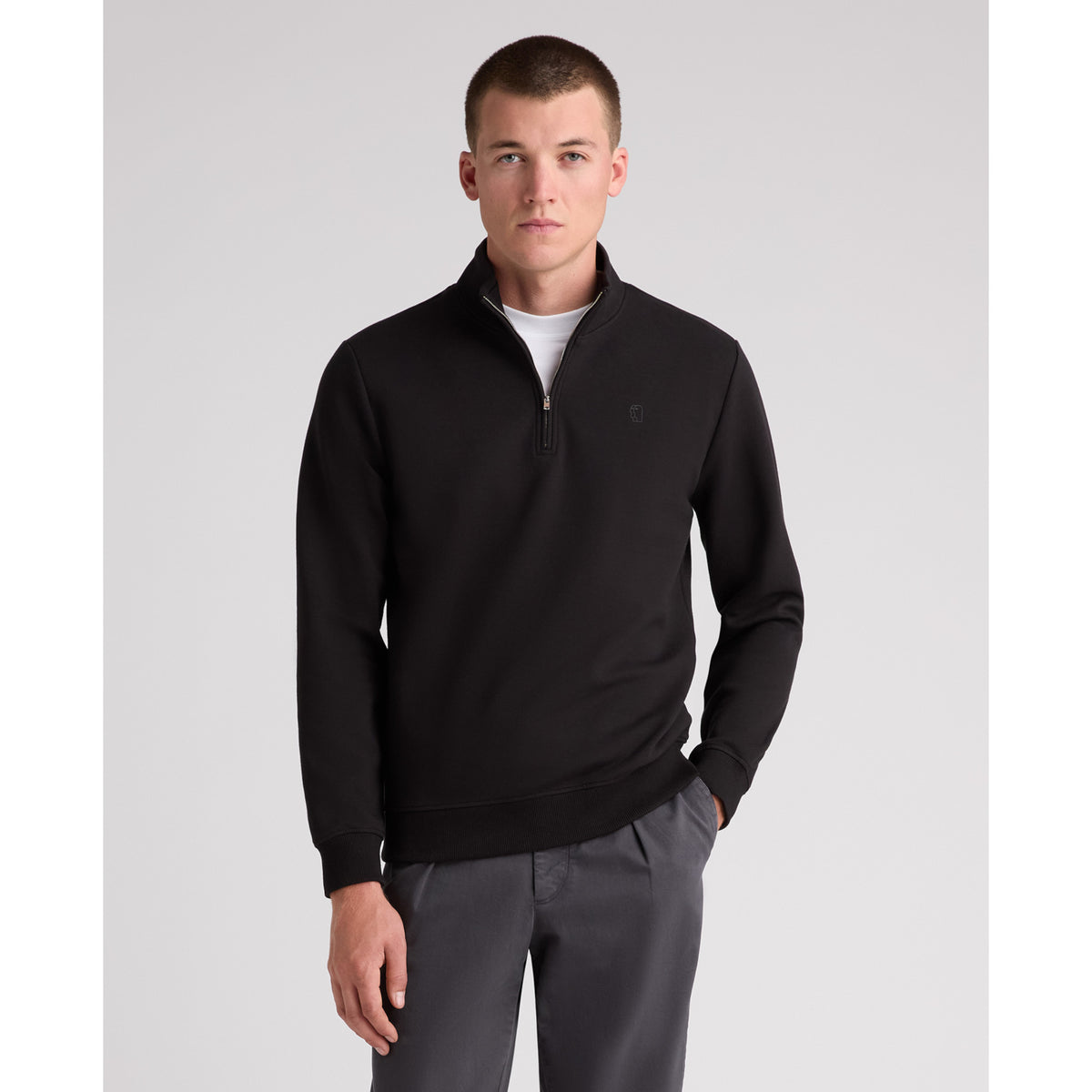 Remus Uomo 58901 00 Black Half Zip